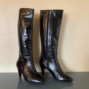 Bruno Magli leather knee high zippered boots